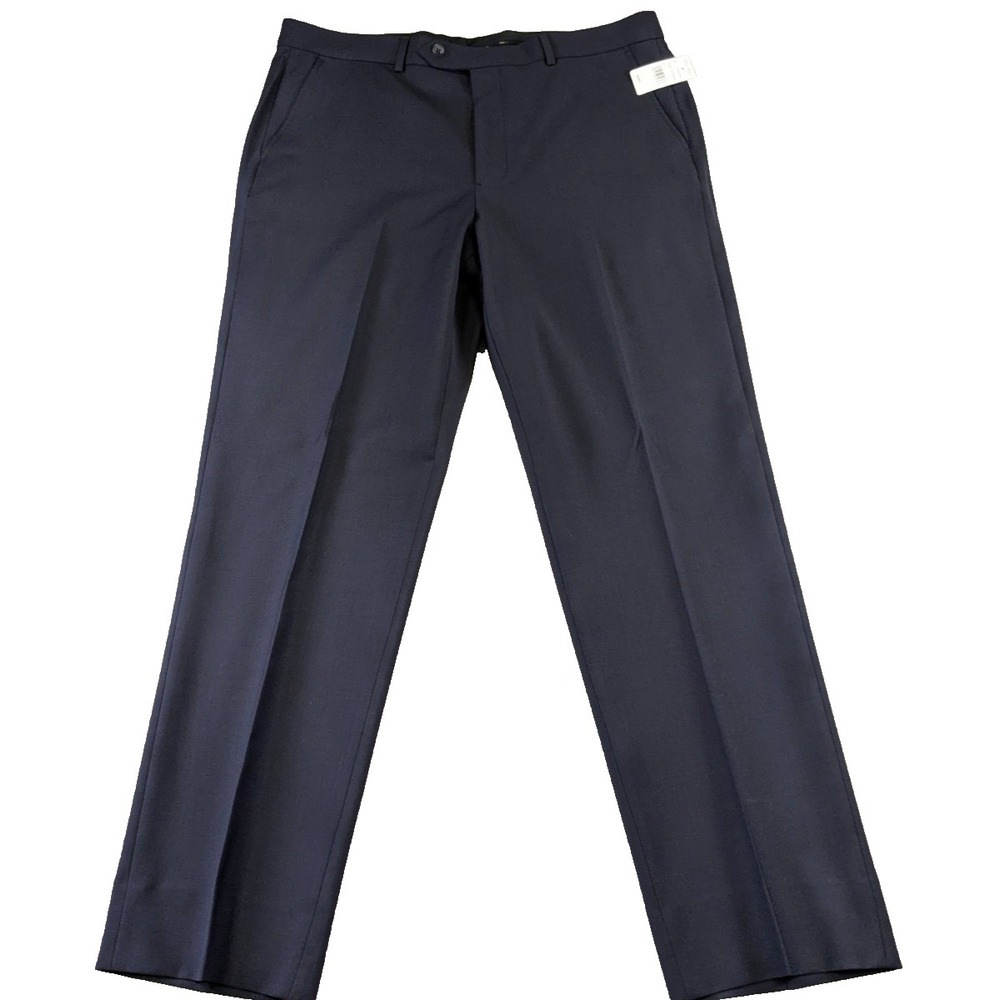 Brooks Brothers Pants Mens 38x32 Blue Netjets Wool Blend Slacks Pleated New